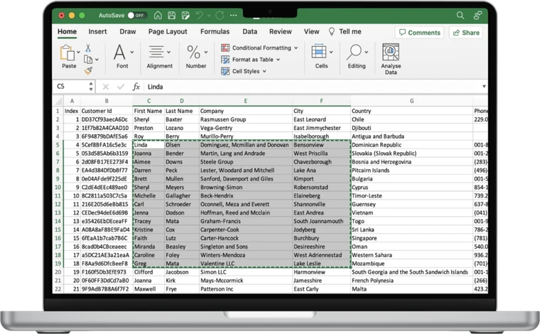 Fichier Excel de stock
